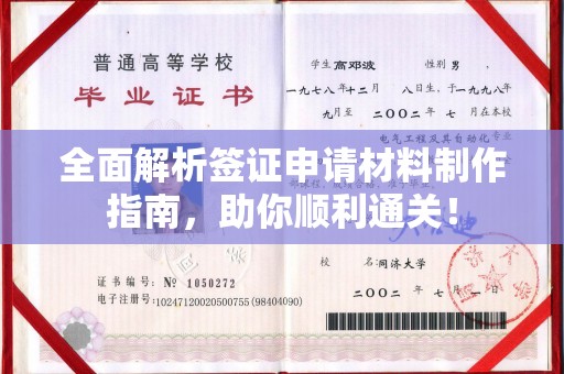 岚皋全面解析签证申请材料制作指南，助你顺利通关！